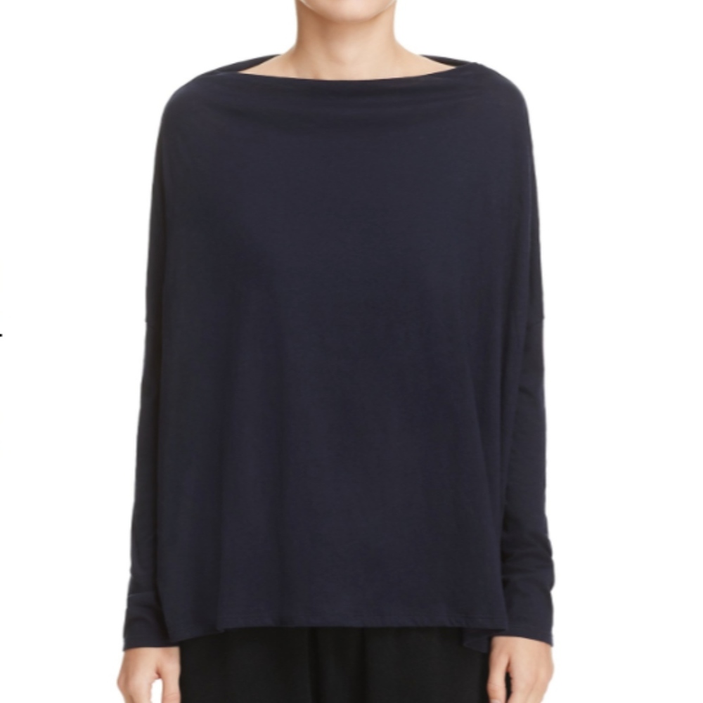 Vince. Costal Blue Boat Neck Tee